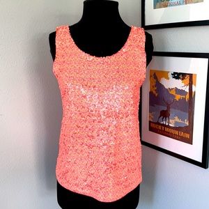 Peach sequin top